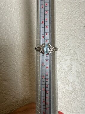Silver Ring with Light Blue Gemstone
